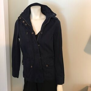 Love Tree Blue Utility Jacket High Collar Casual